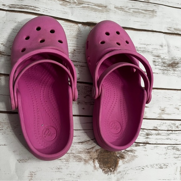 Kids Pink Crocs Mary Jane Style Size‎ 12 double strap - Picture 3 of 11